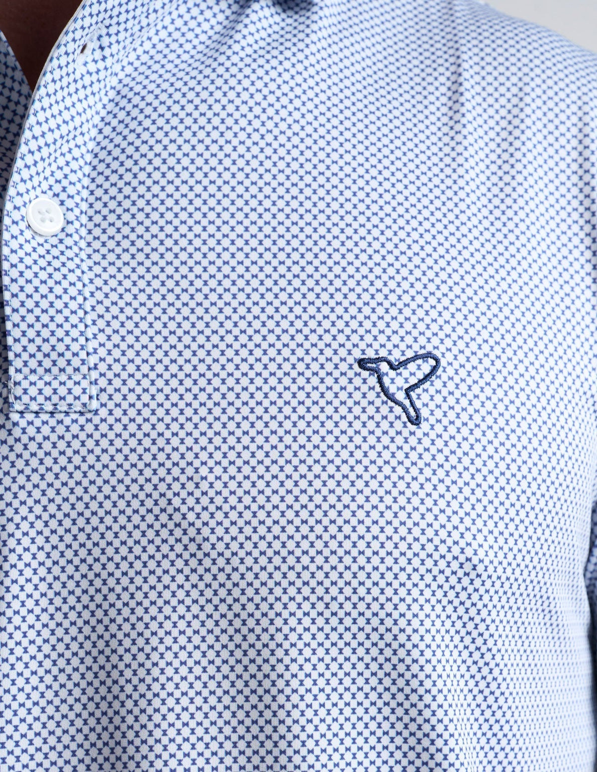 NoFlop Golf Polo - Blue Bowtie (The Texas Wedge Enthusiast)